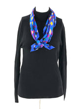 Echo Blue Scarf With Red, Pink, Yellow, Green, Black, Blue  & Red Triangles & Squares - TheRealThreads